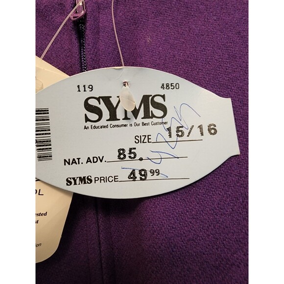 Rafael Wool Lined Women's Purple Pants Black Trim Pocket Size 16 NWT Vintage - Picture 6 of 12